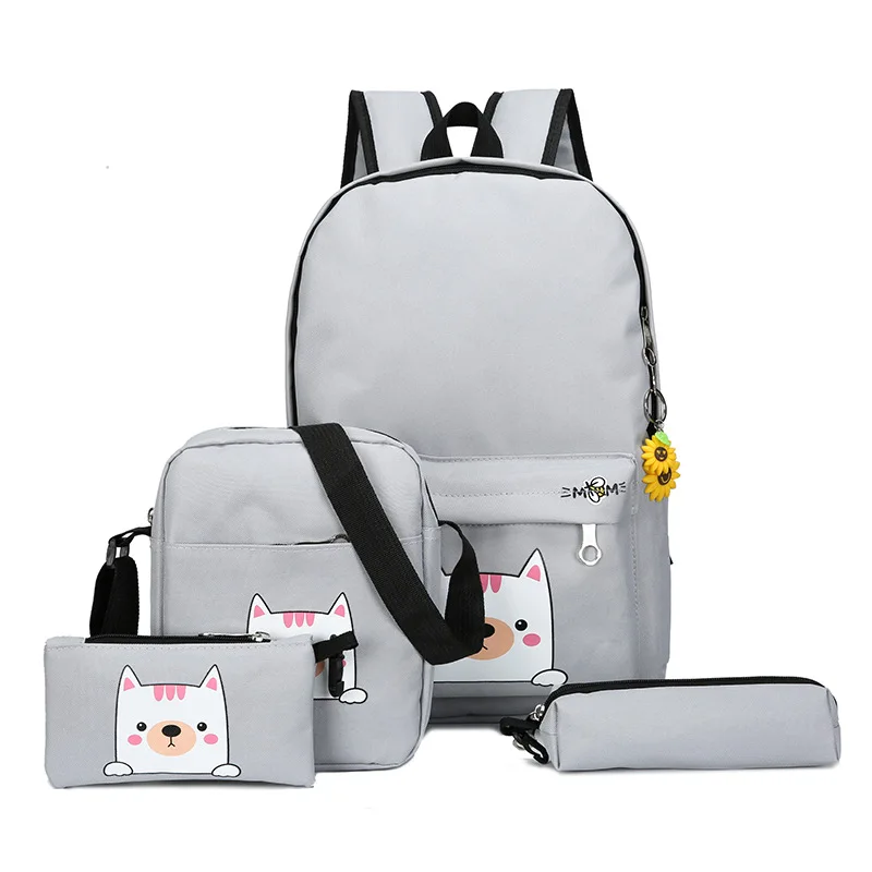 

Hot Selling Backpack 2019 New Style 6 Pieces Canvas Backpack Fashion STUDENT'S Backpack