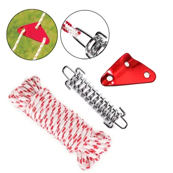

Camping Tent Fixed accessories Awning Triangle Guy Line Runners Rope Anti-slip Tensioners Spring Buckle Awning Fixed Hook Buckle