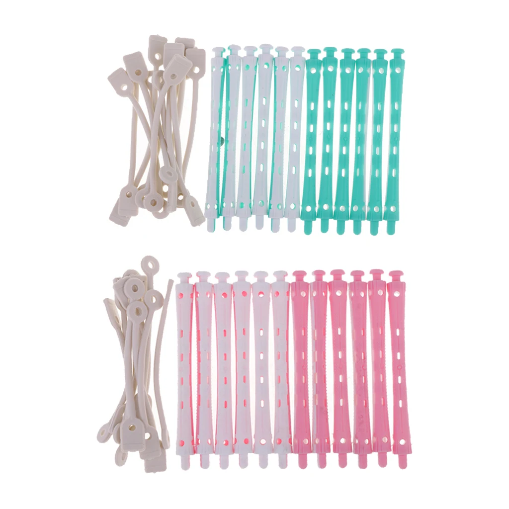 24 x Plastic Hair Perm Rods Perm Roller Hair Curler Set DIY Salon Hair Tools