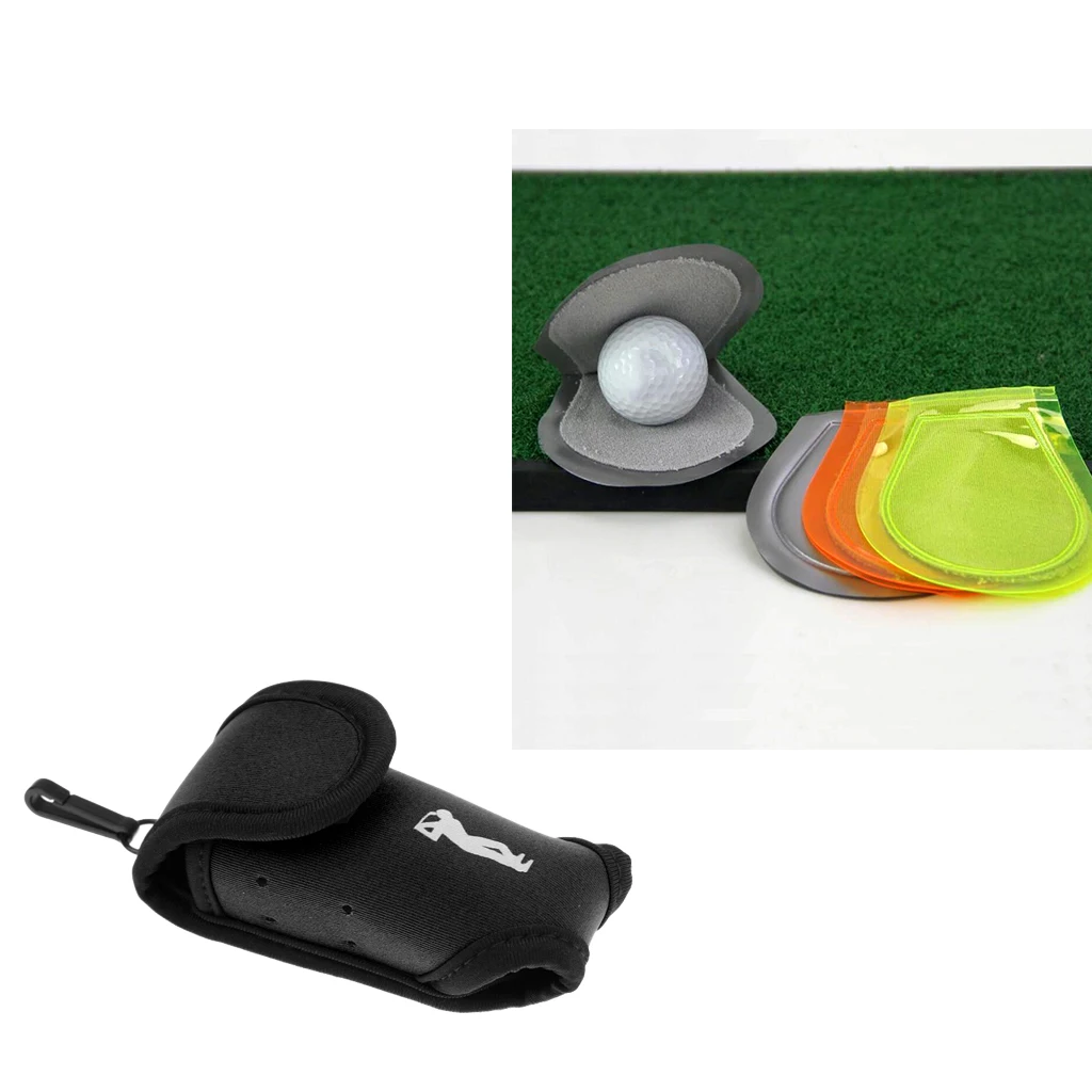 Neoprene Mini Golf Ball Holder Pouch Bag with Belt Clip & Ball Clean Towel Golf Ball Cleaner Washer Golf Club Accessories