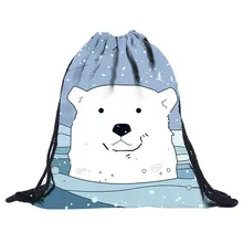 Рюкзак для мужчин и женщин с объемным цифровым принтом на шнурке, спортивный рюкзак для путешествий