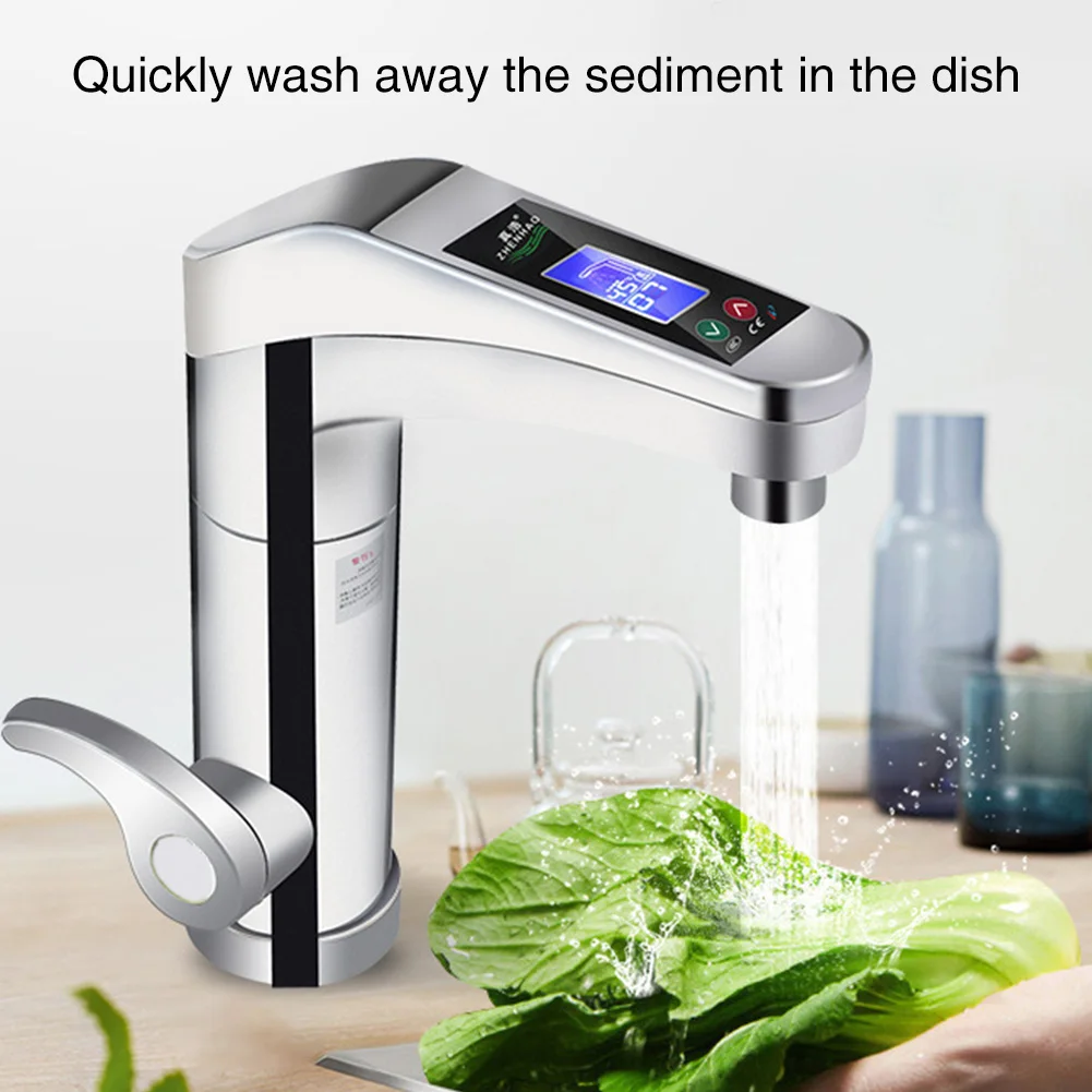 

500-3500W Hot Cold Rotatable Instant ABS Touch Screen Tap Bathroom Digital Display Adjustable Home Water Heater Electric Faucet