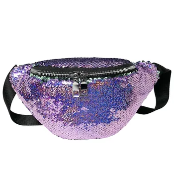 

2020 Summer New Fashion Mermaid Makeup Waist Bag Ladies Sequin Crossbody Bag Multifunctional Storage Bag Multicolor Dumpling Bag