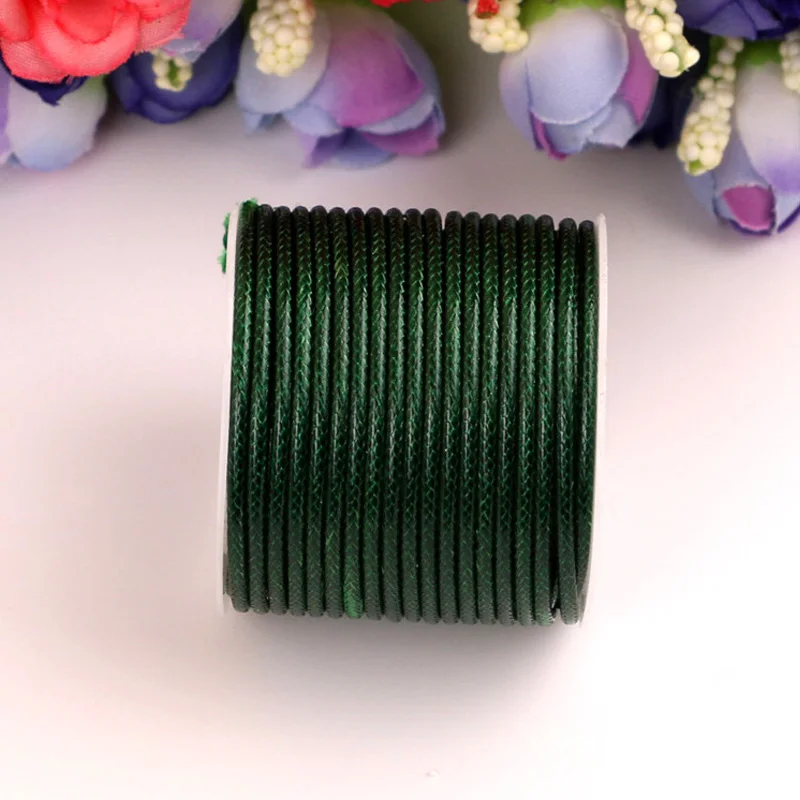 dark green Teabag ручная работа круглые тесемки Бисероплетение нить DIY цепочки из воска Ожерелье Веревка 1 рулон вощеный хлопок 2 мм ручной шнурок - Цвет: dark green
