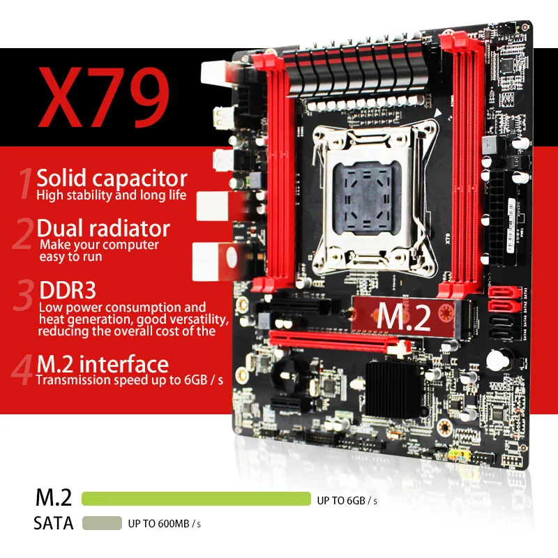 

X79 motherboard support Xeon LGA 2011 E5 processor DDR3 REG ECC server memory ATX USB3.0 M.2 NVME Mainboard 100% tested intact