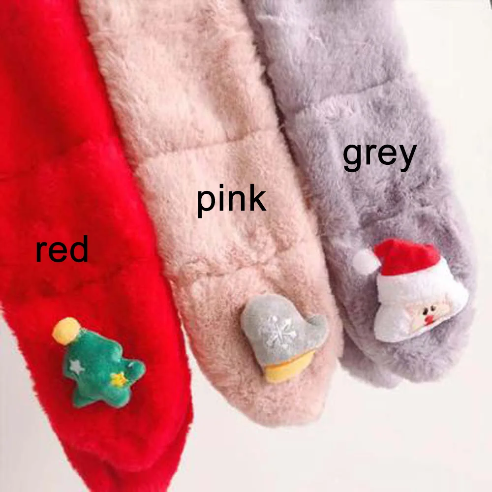 pink Зимний милый детский шарф, шарфы для мальчиков и девочек, детский шарф с воротником из искусственного меха кролика, шарфы-кольца, рождественские подарки - Цвет: pink