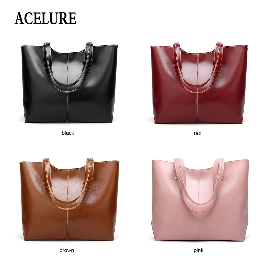 Cena ACELURE lśniący połysk skórzany damski Tote duża pojemność kobiet torba na ramię klasyczne dorywczo torby z bawełny dla kobiet 2018 bolsa feminina