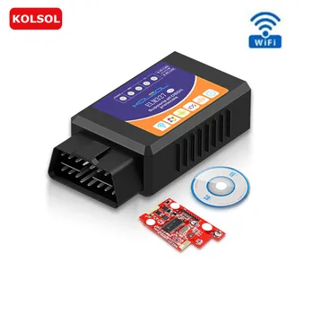 

KOLSOL ELM327 WIFI OBD2 Scanner V1.5 ELM327 with Switch Car Scanner for Ford CH340+25K80 chip HS-CAN / MS-CAN