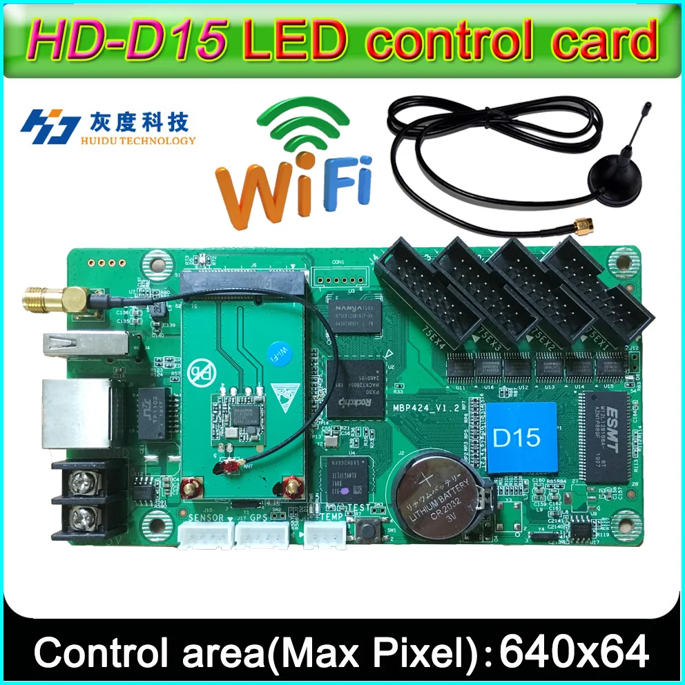 hd-d16-d15-wifi-full-color-led-sign-controlleronboard-hub75-interfacesupport-wifi-network-rj45-u-disk-communication