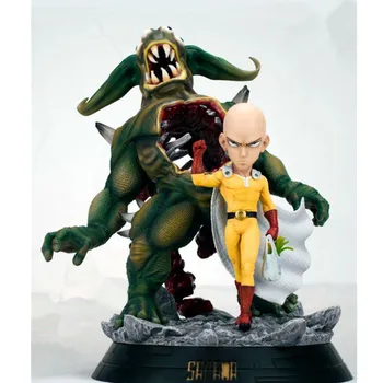 

28CM Anime ONE PUNCH-MAN Saitama Sensei Cloak Man Quadratic Element Doll GK RESIN Action Figure Collection Model Toy M3259