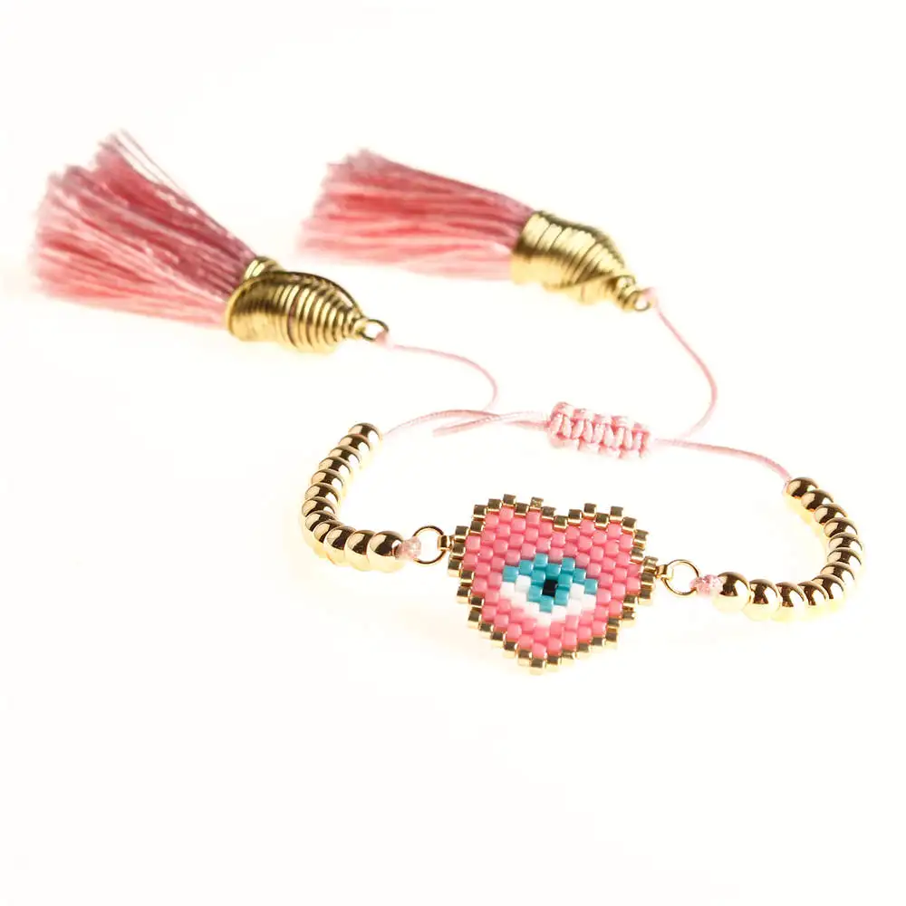 MI-B190352H bracelet Go2boho браслет Evil Eye для женщин Delica MIYUKI очаровательный браслет турецкий глаз Bijoux ювелирные изделия ручной работы Japna Золотые пластиковые бусины - Окраска металла: MI-B190352H bracelet