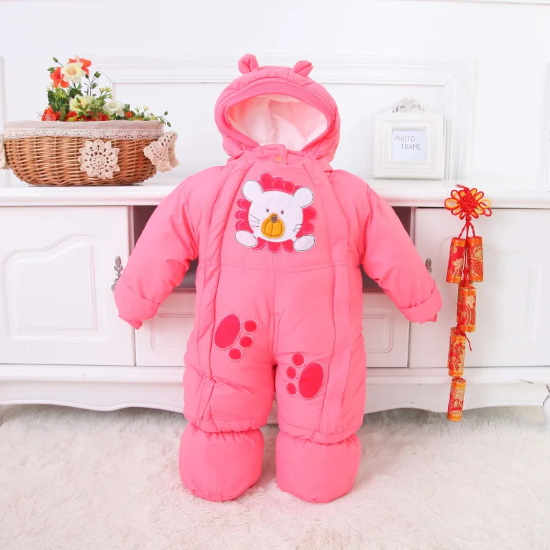

0-3-5-9 Month Infant Baby Winter Thick Onesie out Clothes Newborns Romper Sleeping Bag