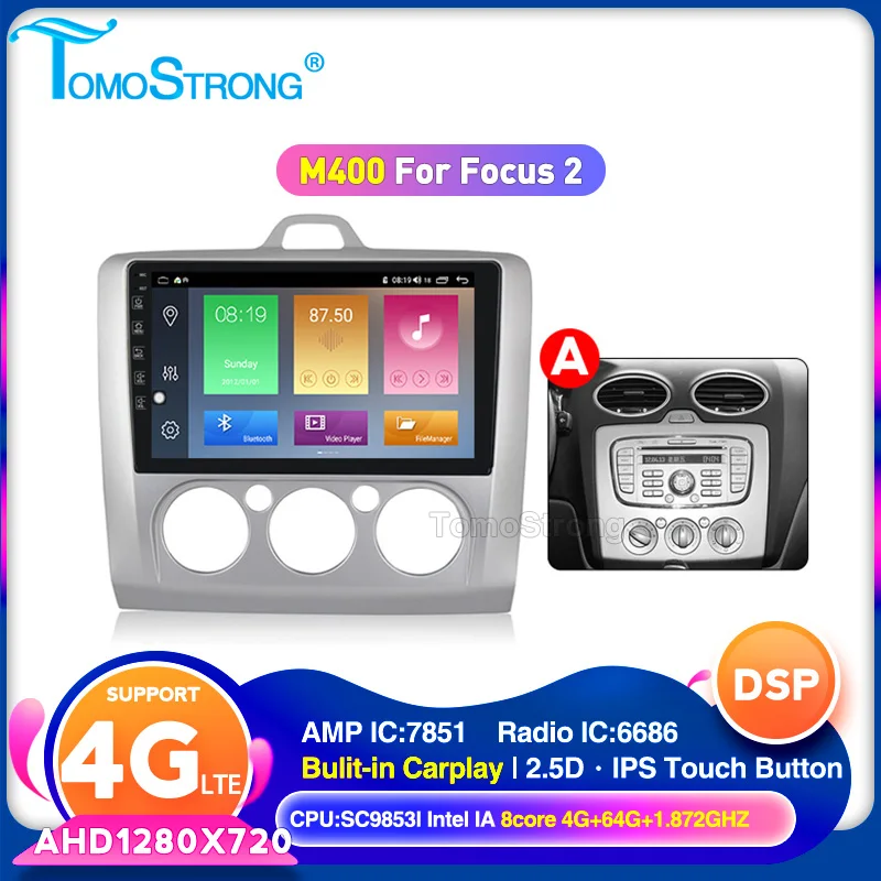 2 din Android 10 Автомобильный мультимедийный плеер для ford focus 3 Mk2/Mk3 2004 2005 2006 2007 2011 BT WIFI 4G
