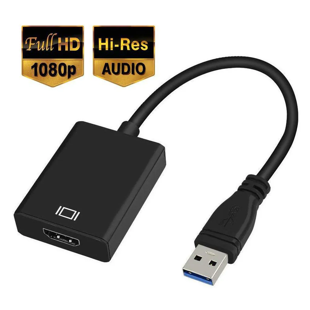 

USB 3.0 to HDMI HD 1080P Converter Adapter Cable USB to HDMI External Video Card Multi Monitor Adapter for Windows 7/8/10 Laptop
