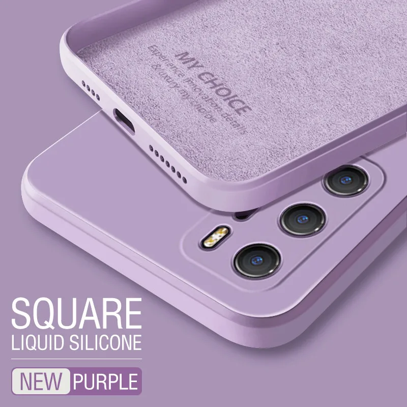 For Huawei P30 Pro P40 P20 Lite Mtae 40 Case Luxury Square Original Liquid Silicone Soft Cover | Мобильные телефоны и