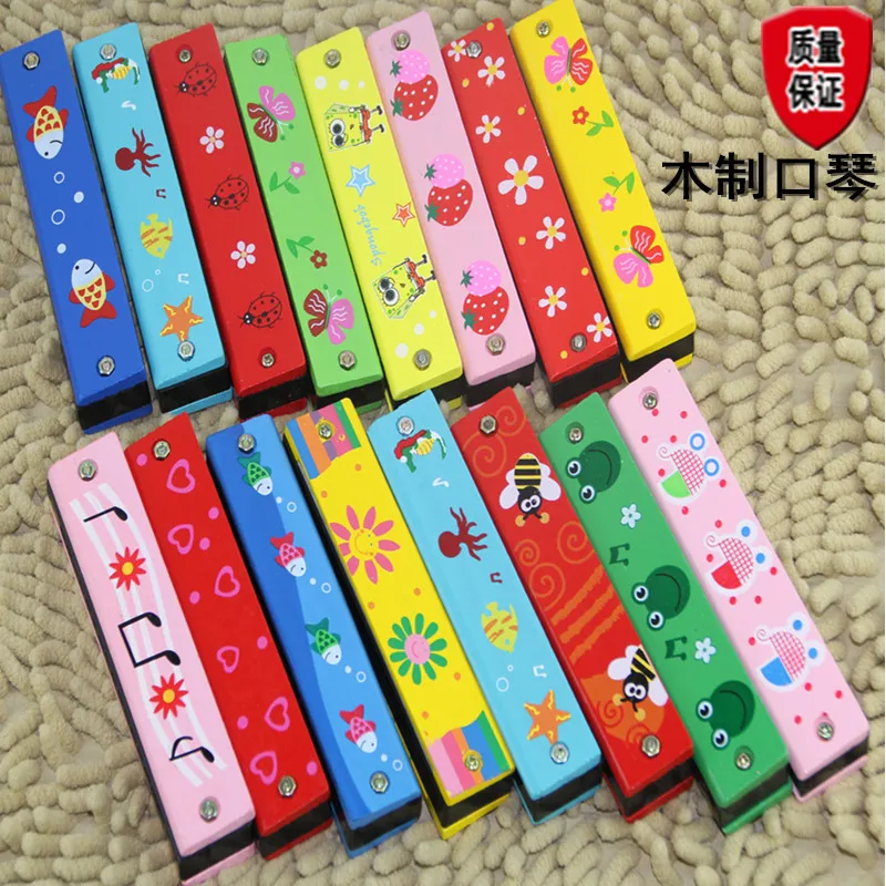 

Special Offer Wooden Harmonica Wood Cartoon Harmonica Double Row Sixteen Hole CHILDREN'S Musical Instrument ENLIGHTEN Toy Kinder
