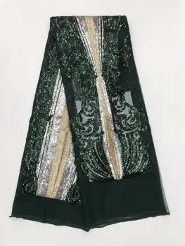 

HOT French Nigerian sequins net lace,African tulle mesh lace fabric high quality for party wedding dress 5yards/lot