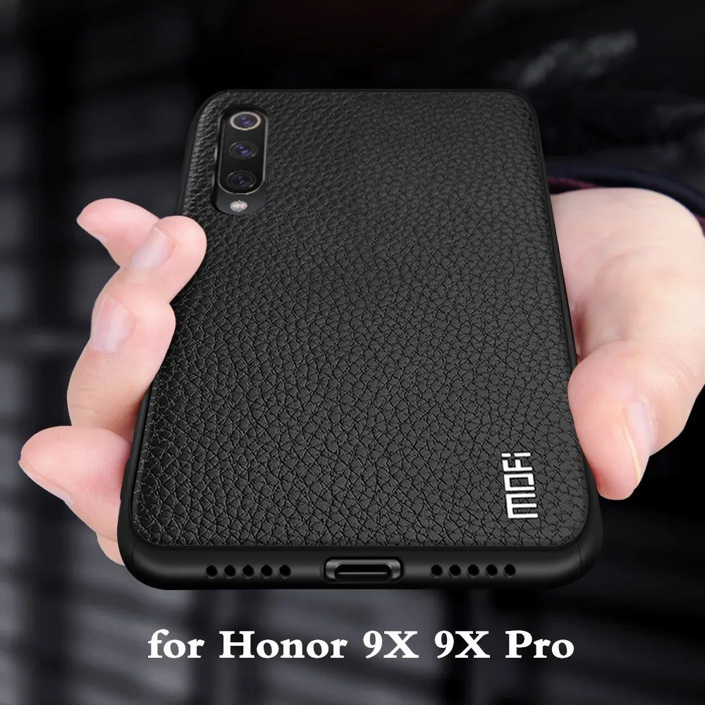 Чехол MOFi для Honor 9X чехол Pro Huawei задний корпус Honor9x из ТПУ искусственная кожа Мягкий