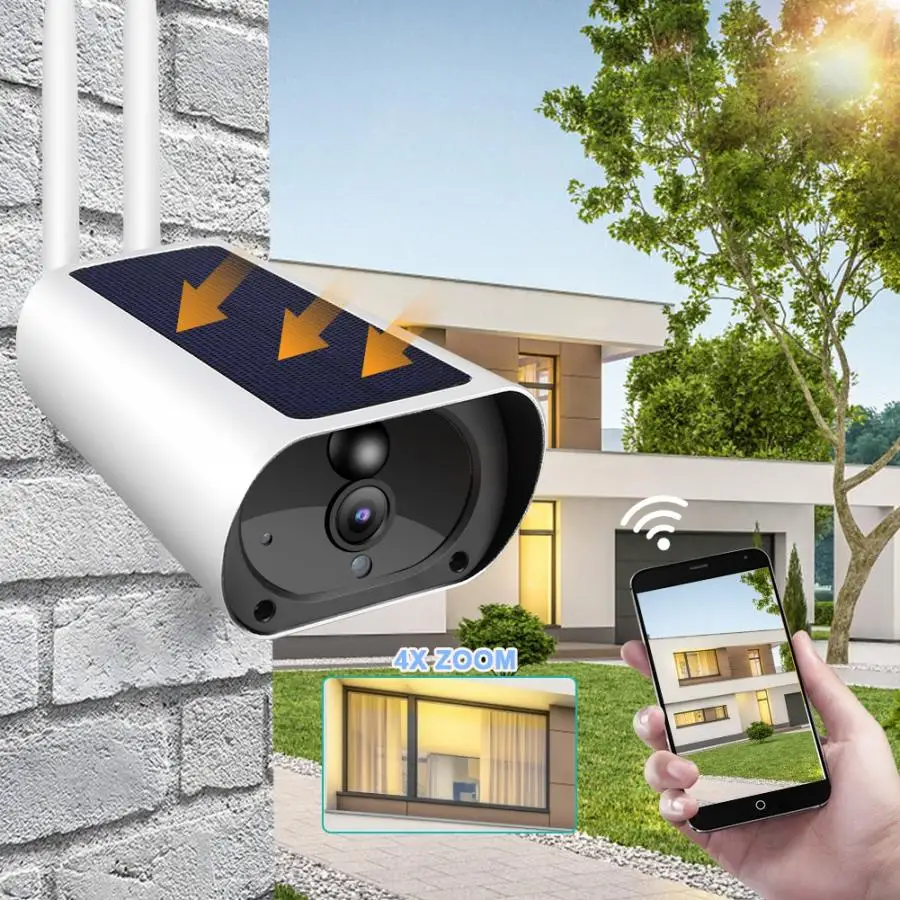 

4 X Zoom 2MP Outdoor 1080P Wireless Wifi Solar IP67 Waterproof Security CCTV Camera for ONVIF Solar Security Camera