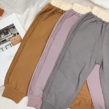 Детские спортивные штаны из Южной Кореи коллекция года, осенняя одежда новые стильные повседневные штаны контрастного цвета для мальчиков и девочек детские штаны до щиколотки, B