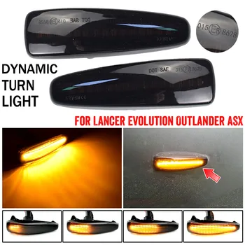 

2pcs Amber Dynamic LED Fender Side Marker Turn Signal Light Marker Lamp For Mitsubishi Lancer EVO X Outlander Sport Mirage 2014+