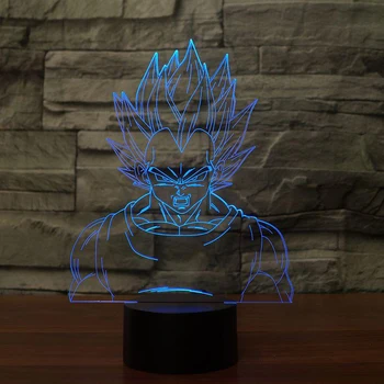 

Dragon Ball Vegeta 7 Color Lamp 3d Visual Led Night Lights For Kids Touch Usb Table Lampara Lampe Baby Sleeping Nightlight