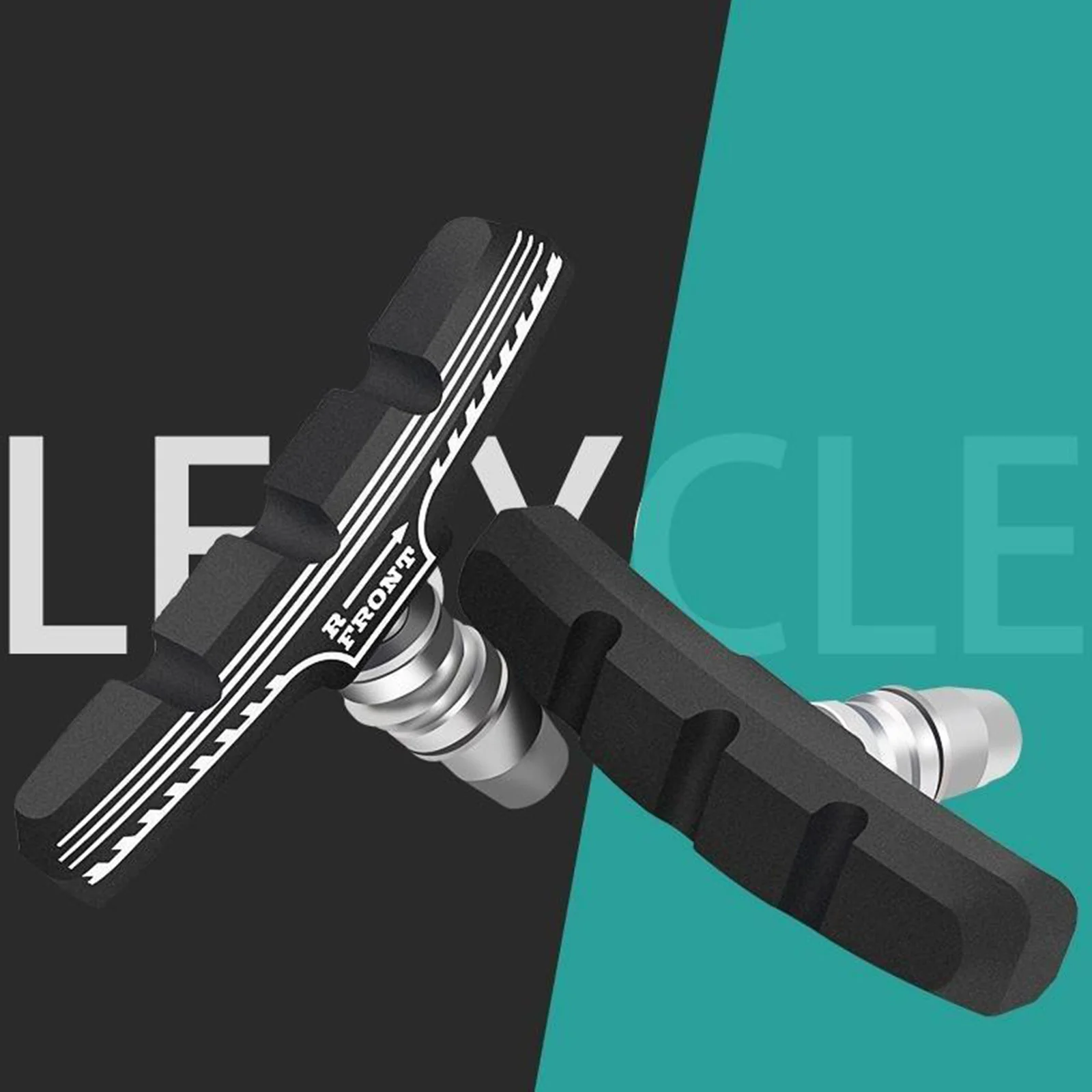 Bike V Brake Pads with Hex Nuts and Spacers for Most Bikes, V Bicycle Brake Blocks Set - 70 mm