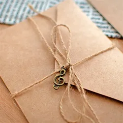 Lot de 12 enveloppes Kraft Vintage pièces/ensemble, bloc de lettres avec pendentif, accessoires en corde de chanvre, fournitures d'écriture, papeterie scolaire 