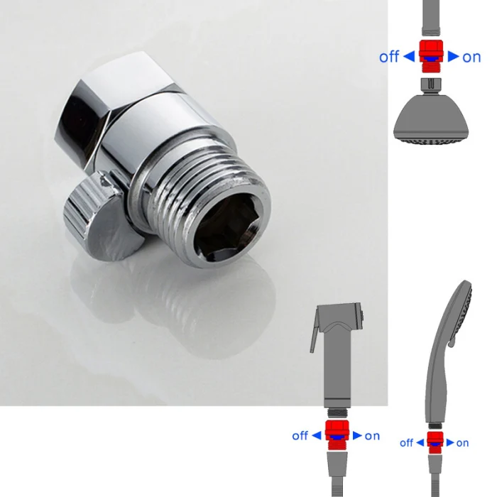 3 Way Shower Diverter Valve Handheld Shower Arm Diverter Splitter with Showerhead Holder SLC88