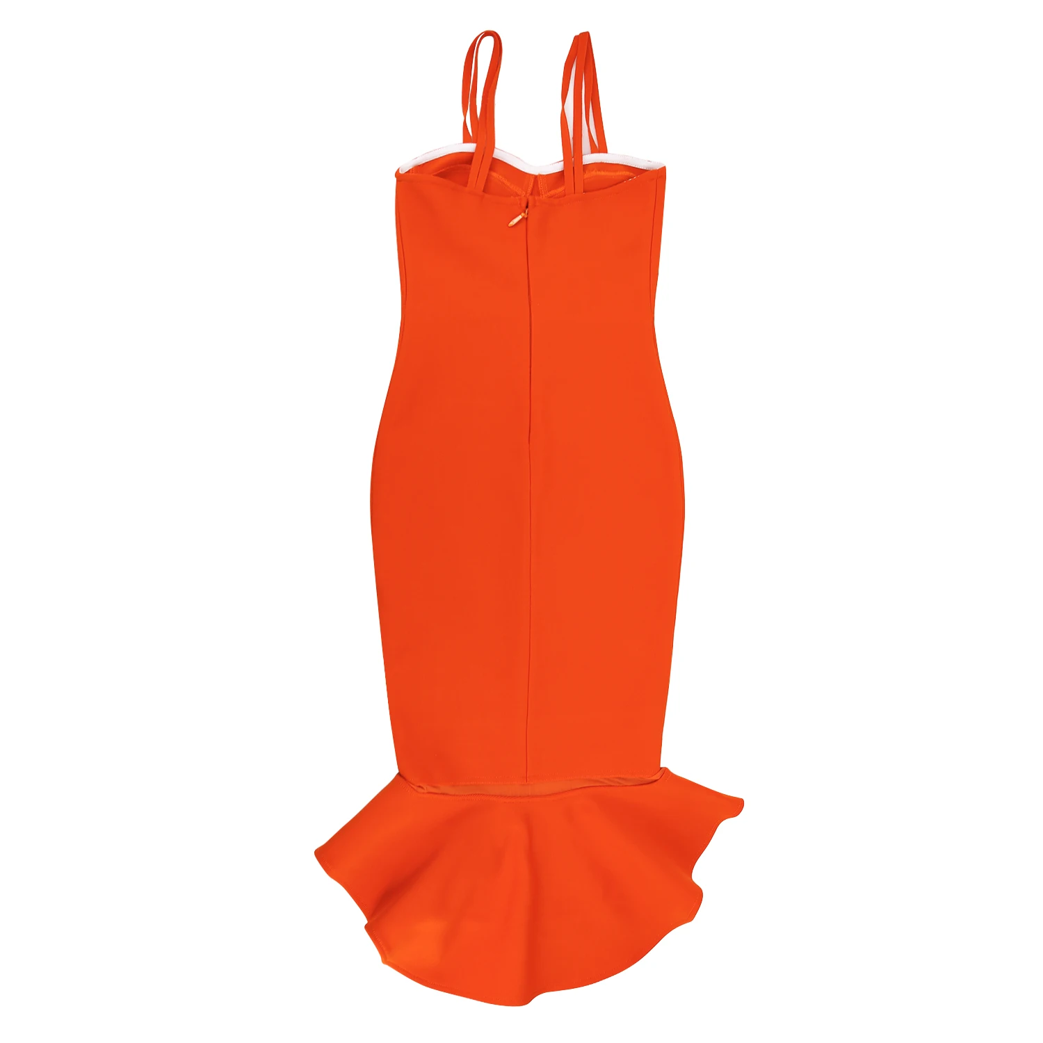 Robe Femme, однотонный оранжевый, летнее платье, сексуальное, v-образный вырез, на тонких бретелях, труба, Бандажное платье, женские винтажные вечерние платья