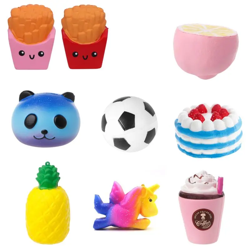 6 шт. Jumbo Kawaii Красочные Галактики сюрприз мягкие куклы коробка наполнитель замедлить рост снятие стресса сжимаются игрушки Рождественский подарок R7RB