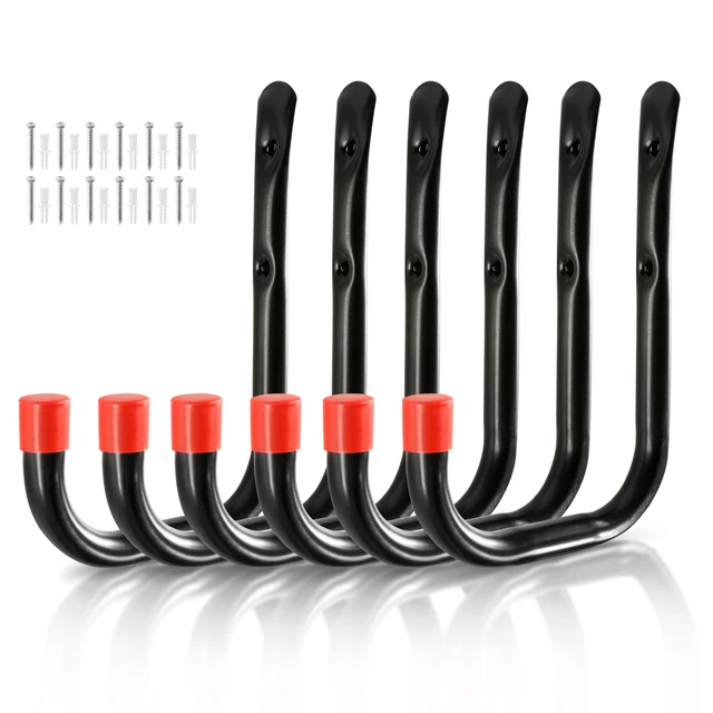 6pcsHeavy Duty Metal Hook Garage Organizer montaggio a parete ganci  appendiabiti per biciclette scalette per montaggio a parete attrezzo da  giardino gancio antiscivolo - AliExpress