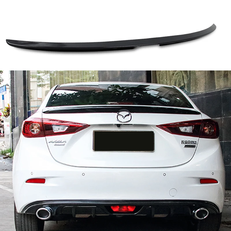 Автомобильный спойлер для Mazda 3 Axela цветной пластиковый на заднюю крышку 2014 2016 2017