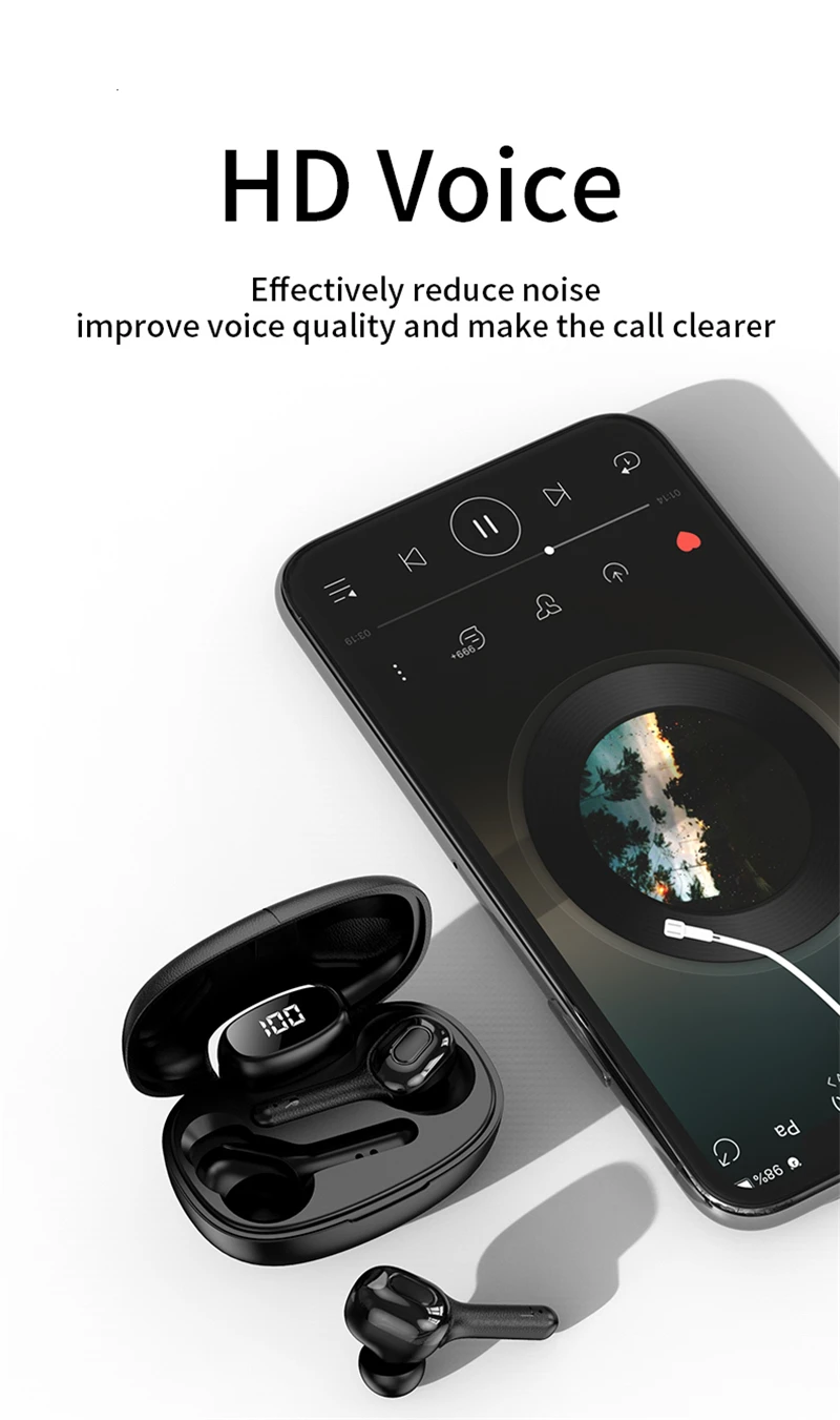 UBeamer Bluetooth гарнитура Беспроводной Водонепроницаемый Спортивная гарнитура T9S цифровой Дисплей Мощность большой Ёмкость зарядки 6DNoise сокращения