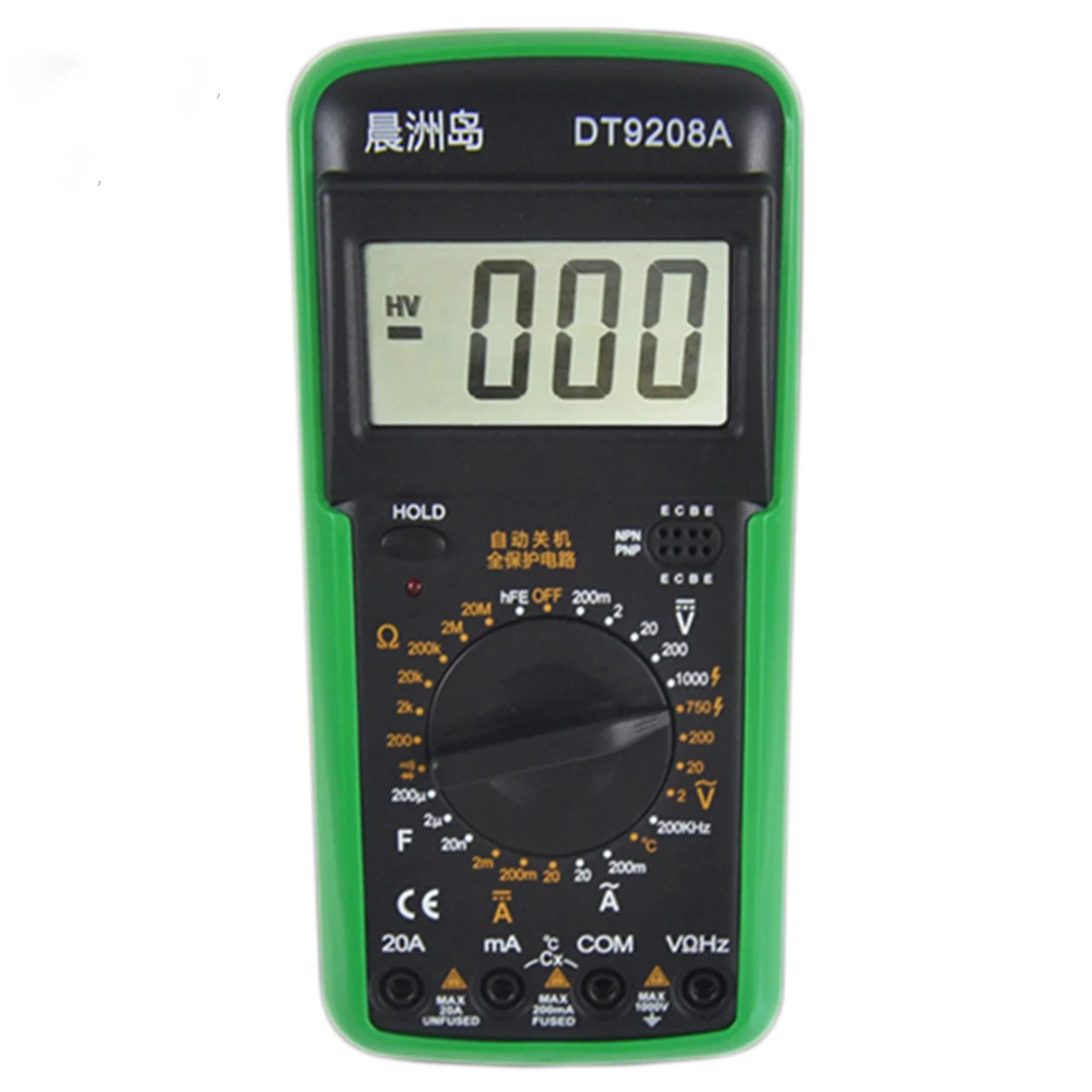 DT9208A Высокоточный мультиметр ЖК дисплей цифровой тастер защита от перегрузки