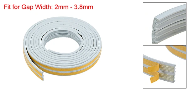 Gray 9mmx4mmx2.5m Uxcell 2 шт. пенопластовая лента для уплотнения клейкая лента EPDM 9 мм ширина 4 мм толщина 2,5 м 5 м длина 3 м ширина зазора 2 мм-3,8 мм 4 цвета - Цвет: Gray 9mmx4mmx2.5m