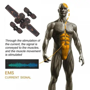 

Electric Abs EMS Abdominal Muscle Stimulator Body Waist Trainer Fitness Slimming Belt Weight Loss Massager USB Charged