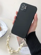  Luxury Pearls Hanging Chain Phone Case For iPhone 12 Pro Max 8 7 6Plus X XR Liquid silicon Bracelet Cases For iPhone 11 Pro Max 