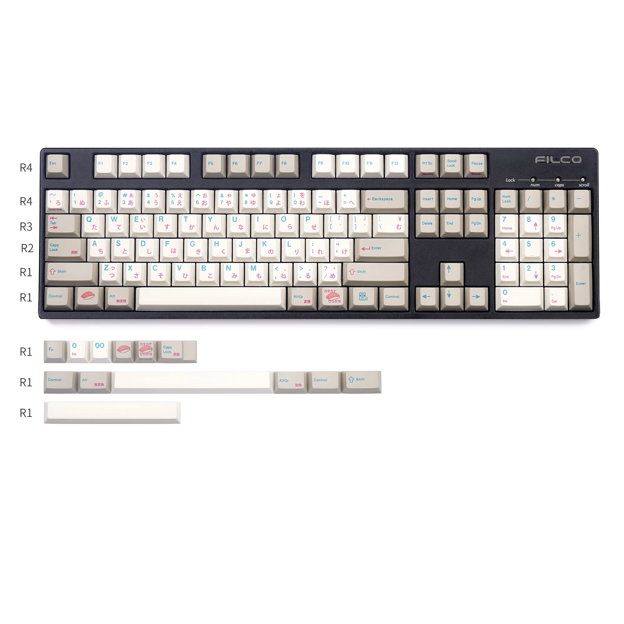C0013 ENJOYPBT Набор японских колпачков для механической клавиатуры MX суши с краской