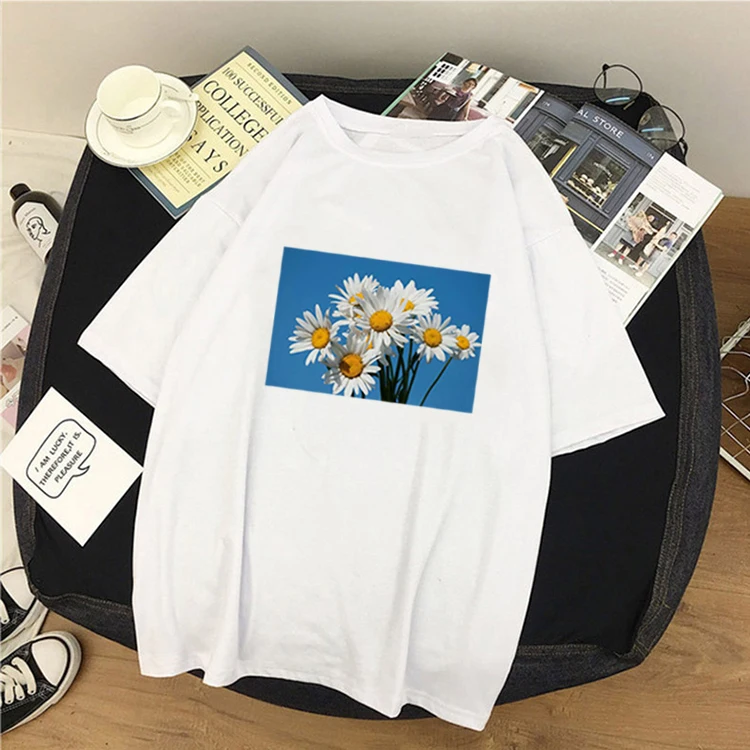 White02 Vestido/футболка в Корейском стиле; однотонная белая стильная рубашка с милыми буквами; одежда с короткими рукавами из полиэстера с принтом; bf - Цвет: White02