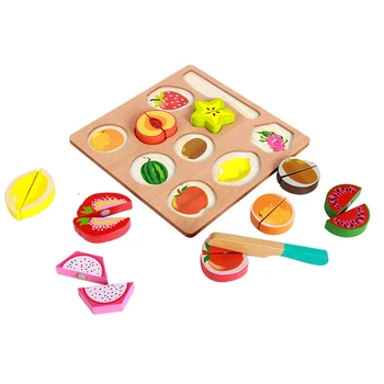 

11 Pcs Kid Wooden Kitchen Set Toys Simulation Food Toy Magnetic Cuting Fruit Educational Pretend Play Safe Cute Girl Toy Gifts