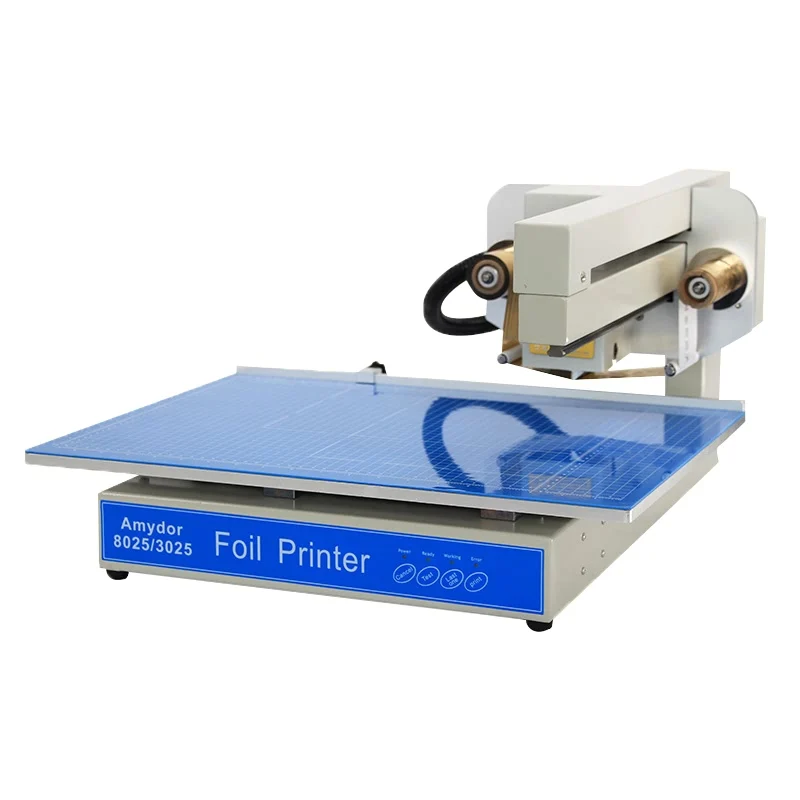 8025 принтер фольги высокого качества обложка книги машина для горячего тиснения фольгой Amydor планшетный принтер фольги - Цвет: Белый