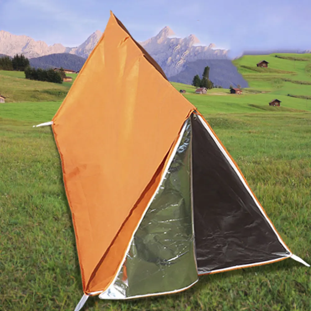 

Portable Outdoor Shelter Hiking Nonwovens Foldable Tube Tent Protective Emergency Survival Practical Camping Waterproof Warm