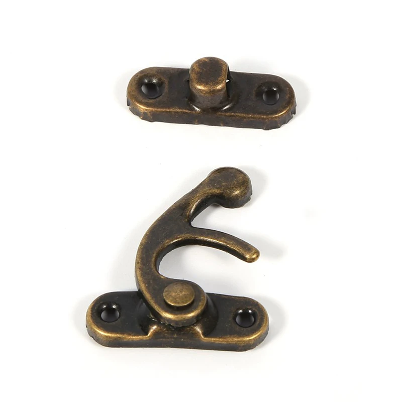 100PCS Vintage Metal Hardware Furniture Wooden Box Leather Bag Hardware Decorative Latch Clasps Lock Padlock Hasp with Screws