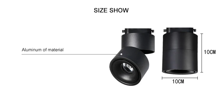 Surface Mounted LED Ceiling Lights Kitchen Fixtures COB Back ground Spot Lamp Angle Adjustable Black White Lampshade AC85-265V