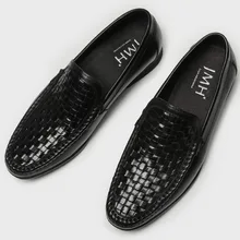 2019 Men Casual Shoes Weaving Genuine Leather Shoes Men Loafers High Quality Slip On Party And Wedding Men's Shoes 2019 Men Casual Shoes Weaving Genuine Leather Shoes Men Loafers High Quality Slip On Party And Wedding Men's Shoes