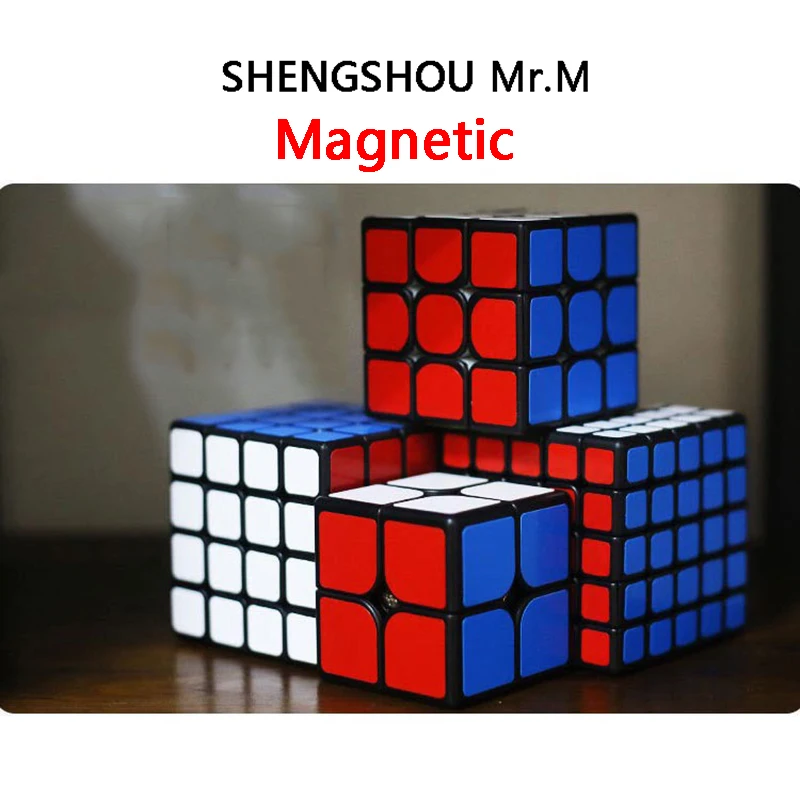 SHENGSHOU Mr. m, 2x2x2, 3x3x3, 4x4x4, 5*5*5 Магнитный Волшебные кубики Скорость головоломка 2x2/oneplus 3/OnePlus x 3 4x4 5x5 кубов развивающие magico Cubo игрушки подарок