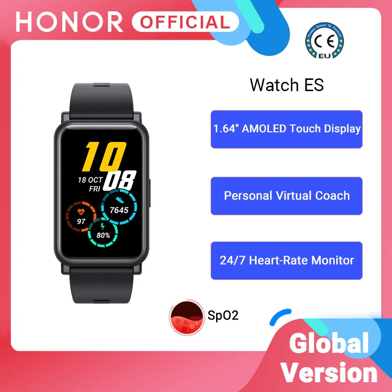Global Version Honor Watch ES Smart Watch SpO2 Smartwatch Heart Rate Monitoring 5ATM 1.64 ''AMOLED Fashion and Sports for Women|Smart Watches| - AliExpress
