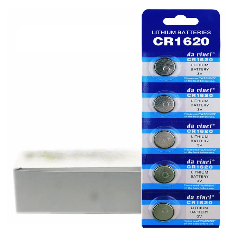 100Pcs=20Card High Capacity CR1620 3V Lithium Button Battery LM1620 ECR1620 KCR1620 BR1620 Coin Cell For Car Remote Watch