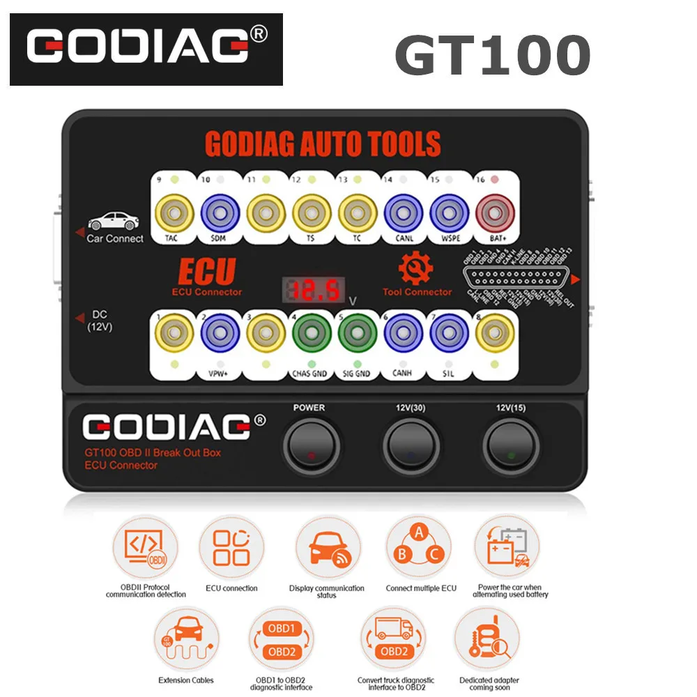 GODIAG GT100 авто инструменты OBD II разъём коробки ECU|mpps cable|mpps v18car tools |